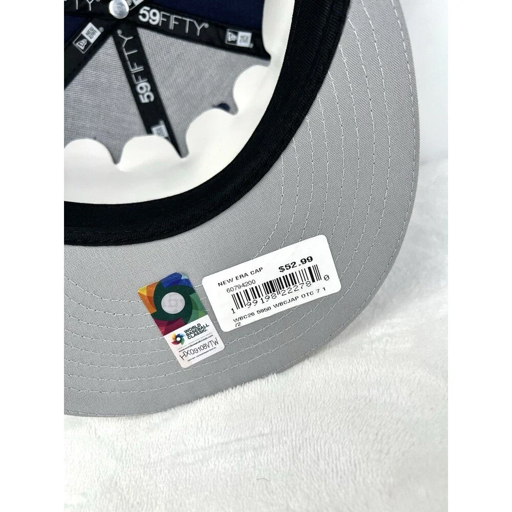 Japan WBC New Era Hat Mens 7 1/2 Navy Blue World Baseball Classic 59FIFTY New